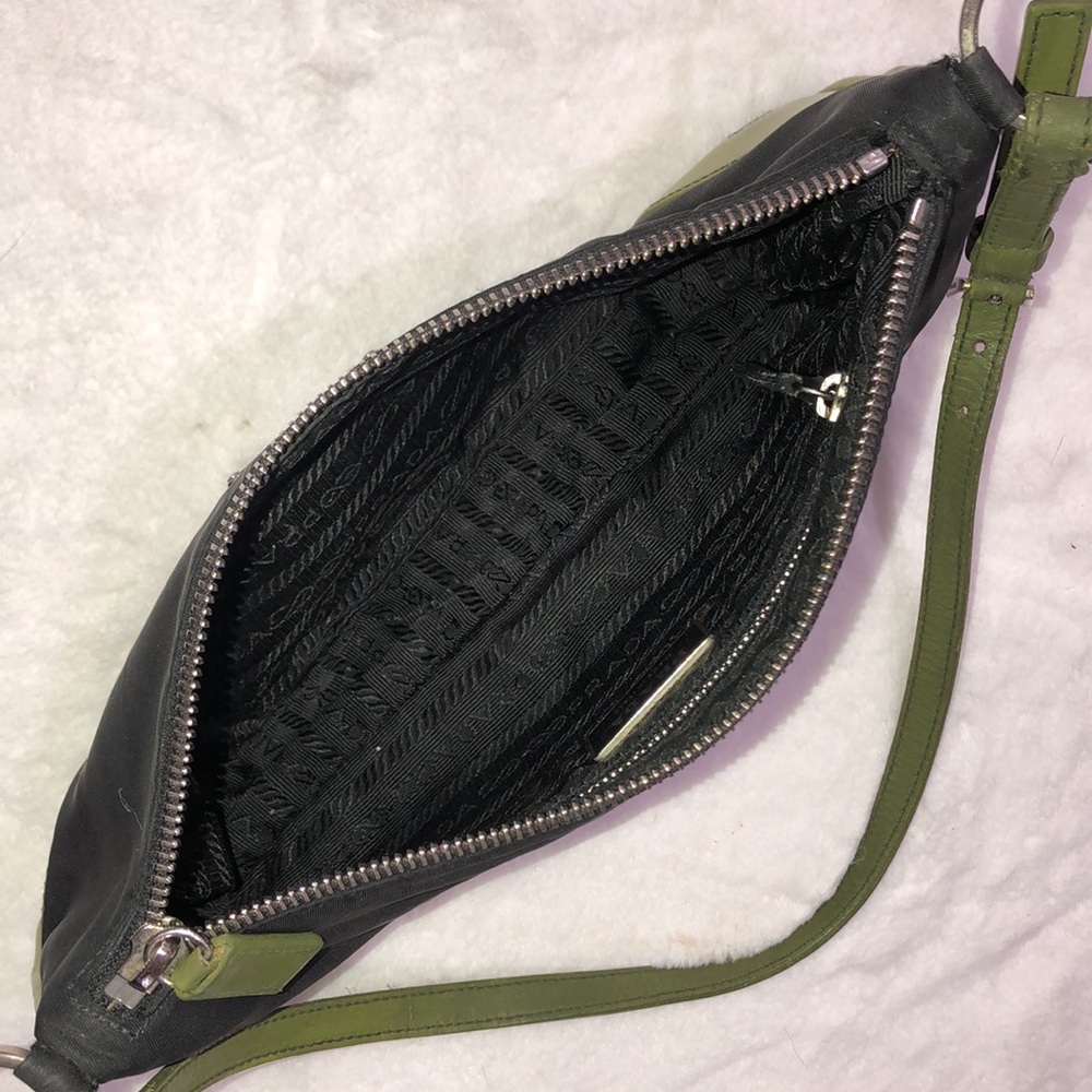 Authentic Prada Saffiano Leather & Nylon Vintage Y2K Pouchette Shoulder Bag RARE - Picture 8 of 12